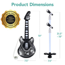Best Choice Products 19in Kids Flash Guitar, Pretend Play Musical Instrument Toy for Toddlers w/ Mic, Stand