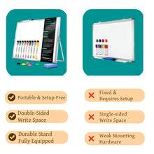 Marsrock Sale 17"×13"Green Desktop Double-Sided Dry Erase Whiteboard with Stand,10Markers,6Magnets,1Eraser,Great for Home,School&Office Planning
