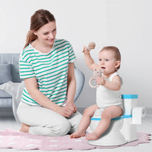 2-in-1 Toddler Potty Training Toilet with Flushing Sound,Blue – Detachable Seat for Boys & Girls, Wipes & Toilet Paper Storage, Easy Clean - Brands For Less USA