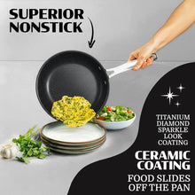 Granitestone 3 Pc Nonstick Frying Pan Set, 8" 10" 12" Frying Pans, Easy Clean Ceramic Frying Pan, Egg Omelet Pan Set, Oven & Dishwasher Safe Skillet, Black - Brands For Less USA