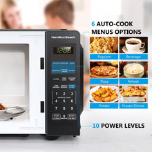 Hamilton Beach 0.9 Cu ft Countertop Microwave Oven, 900 Watts, Black Stainless Steel, New