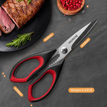 Tijeras de cocina Astercook (2 unidades), resistentes, con hoja dentada y mango ergonómico, aptas para aves, hierbas y verduras. Aptas para lavavajillas.