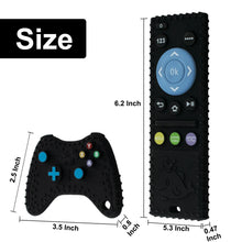 Baby Teething Toys, 2 Pcs Silicone Teething Toys for 3-6 month 6-12 Months - Sensory Toy Chew Toys Educational Toys for Toddler, Remote Control and Game Controller Teething Toys Set - Black - Brands For Less USA