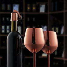WOTOR Rose Gold Wine Glasses Set of 4, 18oz Copper Wine Glasses, Stainless Steel Wine Glasses, Unbreakable & Portable Stemmed Metal Wine Glass for Outdoor, Travel, Camping, Ideal Wine Accessories Gift