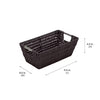 Simplify Small Shelf Rattan Tote Storage Basket in Chocolate