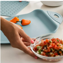 Dexas 2-Pack Over the Sink Strainer and Chop & Scoop Cutting Board, Choose Color