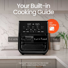 Gourmia All-in-One 14-Quart Air Fryer, Oven, Rotisserie, Dehydrator with Temperature Probe, Stainless Steel