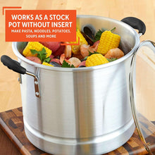 Imusa 10Qt Aluminum Steamer or Stock Pot with Glass Lid & Removable Rack - Brands For Less USA