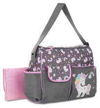 Baby Boom Happy Unicorn Duffle Unisex Diaper Bag - Gray Print, Infant, Toddler