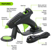 Surebonder High Temperature Corded/Cordless Black/Green Full Size 60 Watt Hot Melt Glue Gun