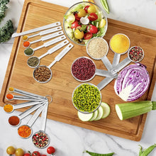 WEPSEN 18-Piece Stainless Steel Measuring Cups and Spoons Set,5 Stainless Steel Nesting Measuring Cups & 6 Spoons,1 Leveler & 5Mini Measuring Spoons,1Tbsp Coffee Scoop with Clip for Cooking & Baking