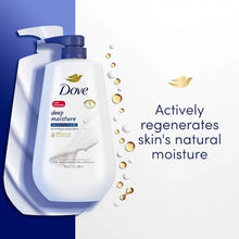 Dove Deep Moisture body wash 2 pack with moisturizing formula to regenerate skin's natural moisture