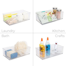 Mainstays Large Clear Plastic Organizer Bin for Bathroom
