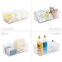 Mainstays Large Clear Plastic Organizer Bin for Bathroom