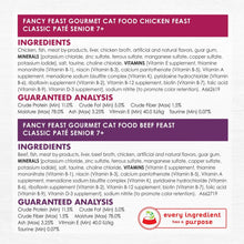 Purina Fancy Feast Senior Classic Pate Wet Cat Food, Minced Collection, 3 oz Cans (12 Pack)