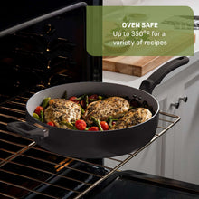 T-Fal Kitchen Solutions Black 5 Quarts Ceramic Non-Stick Jumbo Cooker Sauté Pan with Lid & Helper Handle