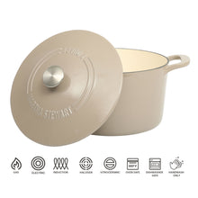 Martha Stewart Everyday Eastwick 7 Quart Enamel on Cast Iron Dutch Oven Taupe