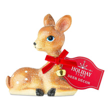 Sitting Deer with Bell Christmas Tabletop Decoration, Brown, 4.33", by Holiday Time