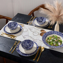 Thyme & Table Nova 12-Piece Ceramic Dinnerware Set Blue and White - Brands For Less USA