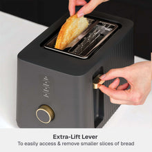 Thyme & Table 2-Slice Toaster, Extra-Wide Slots with Slide-Out Removable Crumb Tray, Slate Grey