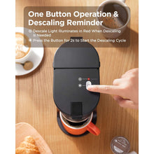 Sboly Mini Single Serve Coffee Maker, Instant Coffee Maker One Cup for K Cup & Ground Coffee, 6 to 12 oz Brew Sizes, Capsule Coffee Machine with Water Window and Descaling Reminder, Black