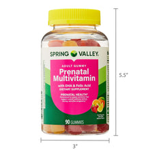 Spring Valley DHA and Folic Acid Prenatal Multivitamin Dietary Supplement Gummies, Fruit Flavor, 90 Count