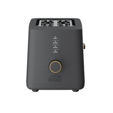 Tostadora Thyme &amp; Table para 2 rebanadas, ranuras extra anchas con bandeja recogemigas extraíble, gris pizarra 