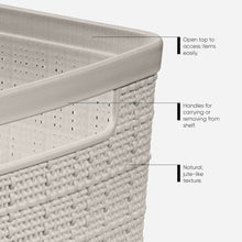 Curver Jute Narrow Beige Plastic Decorative Storage Basket, 13.6 in x 6.7 in x 5.7 in