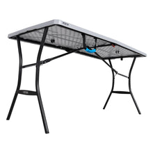 Lifetime 5 Foot Rectangle Fold-in-Half Table, Indoor/Outdoor Essential, Gray, 60.3" x 25.5" - Brands For Less USA