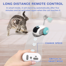 Risehigh Interactive Cat Toys for Indoor Cats 2-Speed Automatic Moving Remote Control Smart Cat Rechargeable Toy with Feathers, Blue
