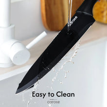 Carote 15-Piece Premium Kitchen Knife Set, Black Ceramic-Coated Blades with Stylish Wooden Block - Brands For Less USA