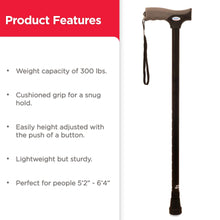 Equate Comfort Grip Walking Cane for Adults and Seniors, Height Adjustable, Black, 300 lb Capacity - Brands For Less USA