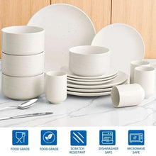 TINANA Porcelain Dinnerware Set, 16 PCS Stoneware, White Round Dish Set for 4, Plates and Bowls Sets for Dessert, Salad, Soup, Pasta - Brands For Less USA