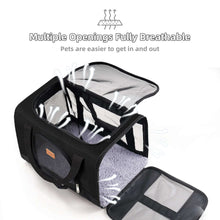 Roypet Small and Medium Pet Carrier, Airline Approved, Collapsible Travel, Black, 15 Lb Limit