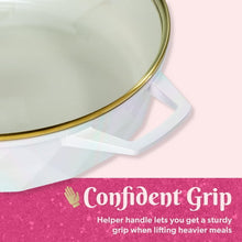 Paris Hilton 4 Quart Cast Aluminum Jumbo Cooker, White Rainbow Iridescent