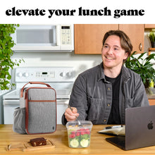 Acorn St by Fit & Fresh Vertical Insulated Reusable Lunch Bag for Men, Women, Kids, Steel - Brands For Less USA