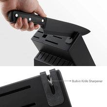 McCook DISHWASHER SAFE MC701 Knife Sets of 26, Stainless Steel Kitchen Knives Block Set with Built-in Knife Sharpener, Measuring Cups and Spoons