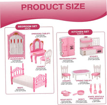 Dollhouse Furniture Set Accessories,Small Dollhouse Miniature Pretend Play Family Toys Gift,Toddler Boy Girl Kid 3Y+ Mini Bedroom/Livingroom/Bathroom/Kitchen