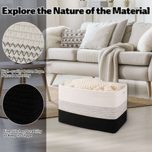 CHERISHGARD Storage Basket, Laundry Basket 3 Pieces, Woven Baskets for Storage for Toys, Towel