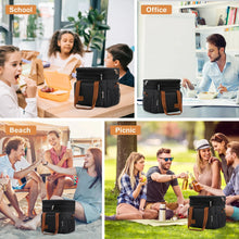 Insulated Lunch Bag for Women/Men, 17L Expandable Double Deck Lunch Cooler Box, Lightweight Leakproof Lunch Tote Bag W/ Side Tissue Pocket&Adjustable Shoulder Strap, Suit for Work,Picnic,Black - Brands For Less USA