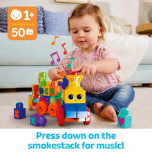 MEGA BLOKS Toy Blocks ABC Musical Train with Sounds and Music (50 Pieces) for Toddler