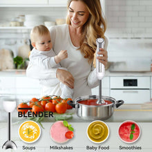 LINKChef Immersion Blender, 20-Speed 1000W 5-in-1 Immersion Hand Blender, Stick Blender with Turbo Mode, Baby Food Processor with Chopper, Blender for Kitchen with 600ml Beaker (White)