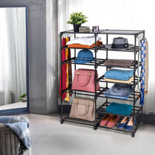 Mainstays Black 7-Tier Shoe Rack with Space-Saving Design, Holds 21 Pairs