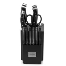 Juego de cuchillos D.Perlla, 14 piezas de cuchillos de cocina con afilador incorporado, juego de cuchillos de acero inoxidable con bloque 