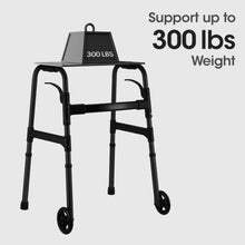 MaxKare Folding Walker with Wheels, 8 Levels Adjustable Height 30.5"-37.5", 300lbs Weight Capacity, Lightweight, for Senior, Black - Brands For Less USA