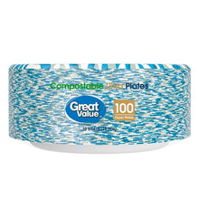 Great Value Ultra Paper Plates, 10”, White, 100 Count
