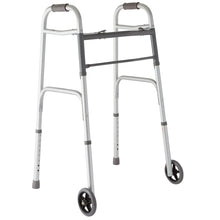 Medline Lightweight Folding Walker for Seniors with 5-Inch Wheels, Steel, Silver, 300 lb Weight Capacity - Brands For Less USA