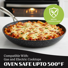 Granitestone 3 Pc Nonstick Frying Pan Set, 8" 10" 12" Frying Pans, Easy Clean Ceramic Frying Pan, Egg Omelet Pan Set, Oven & Dishwasher Safe Skillet, Black - Brands For Less USA