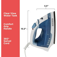 Plancha compacta BLACK+DECKER Easy Steam, IR40V, placa antiadherente, SmartSteam, antigoteo, apagado automático 