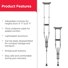 Equate Universal Crutches – Adjustable Walking Support for Adults - Brands For Less USA